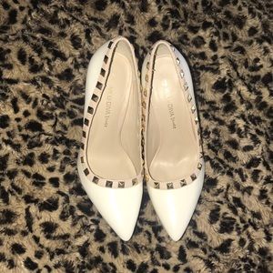 Gold Studded Point Toe High Heels